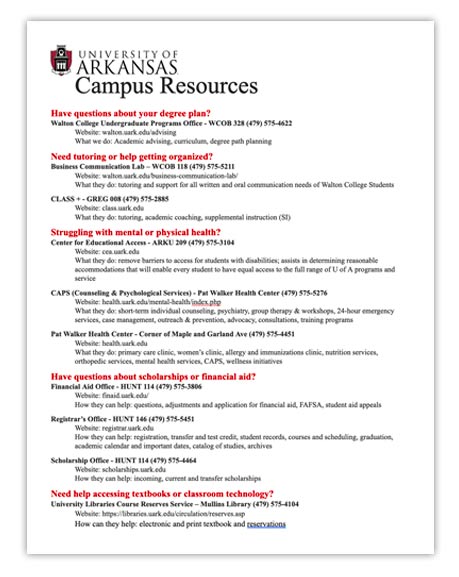 campus resources document