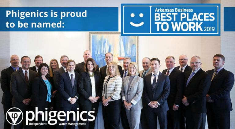 Phigenics, an independent water management company, nominated as one of the “Best Places to Work” in 2019 by Arkansas Business.
