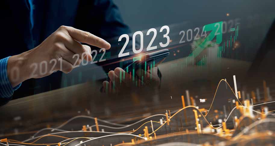 Digital forecasting projection highlighting 2023
