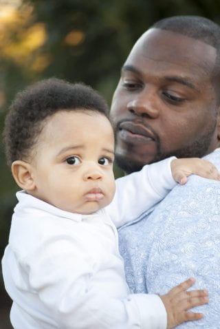 Stephen Agnew with his son