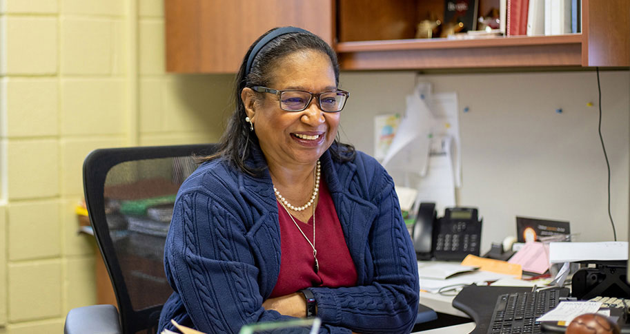 Dr. Barbara A. Lofton, assistant dean at the Sam M. Walton College of Business, joins the Business School Diversity, Equity and Inclusion Collaborative board. Photo by Sandra Birchfield-Cox.