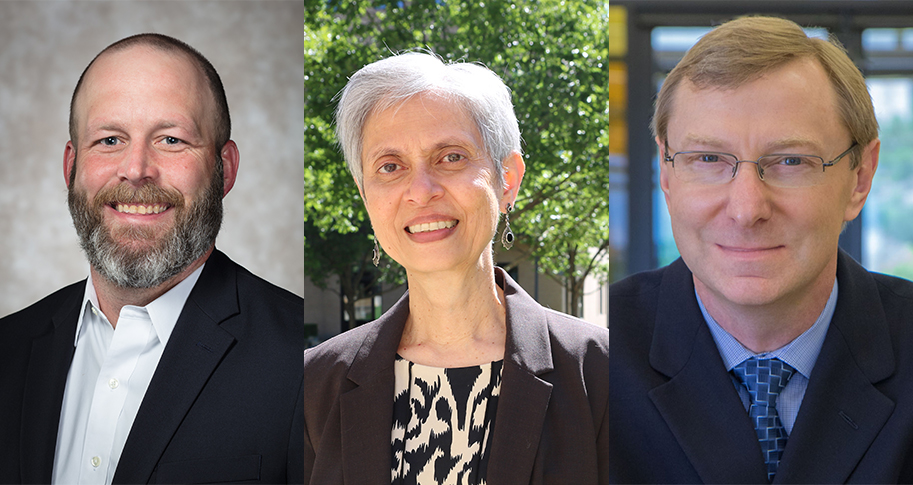 Jonathan Shipman, Shaila Miranda and Alexey Malakhov are Walton College’s department chairs for the accounting, information systems and finance departments.