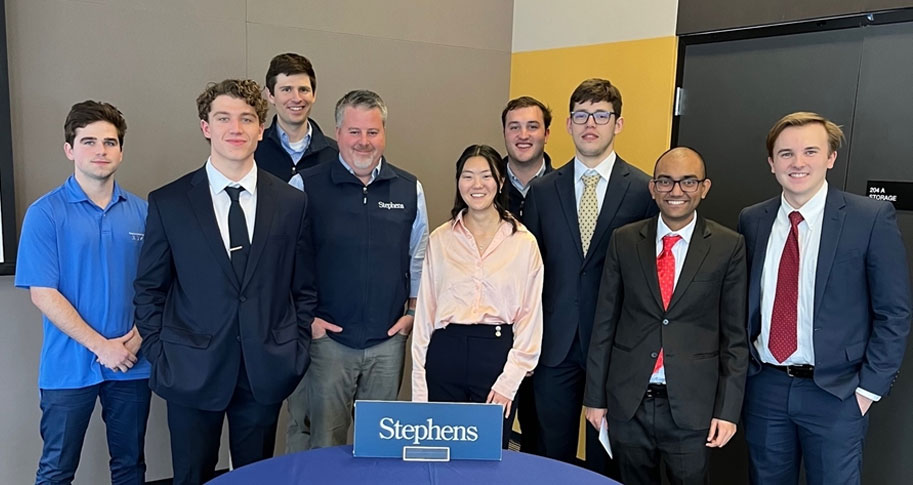 Seven Walton College students advanced to the final round of the Stock Pitch Competition hosted by Stephens Inc. on March 14.