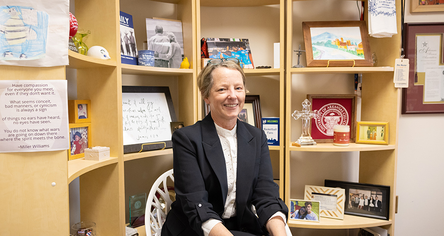 Molly Rapert sits in her office at Walton College.