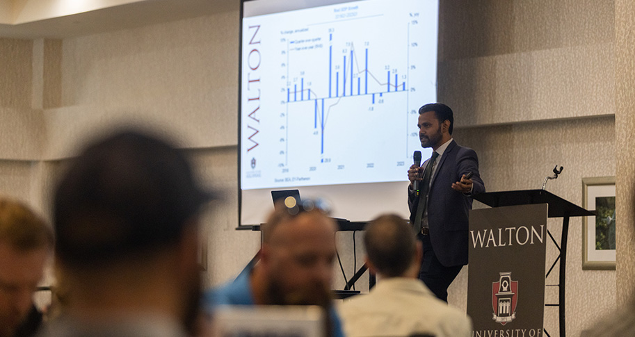 Mervin Jebaraj reports the U.S. economy remains strong. [Photo by Grant Schol.]