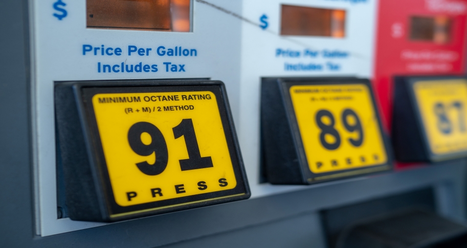 Closeup image of a service station gas pump.