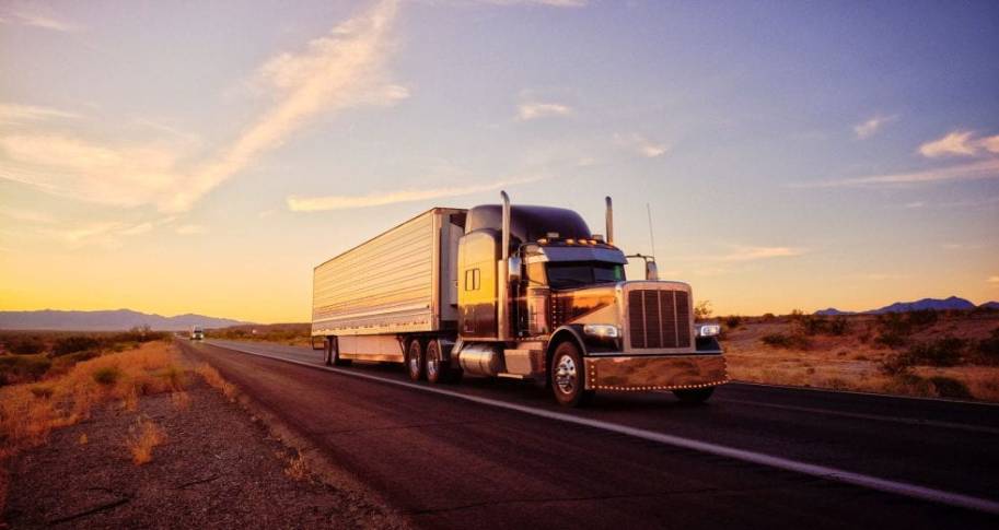 truck during sunset