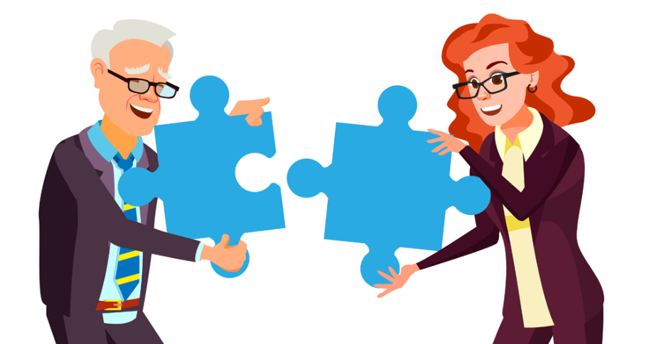 Puzzle piece building relationships