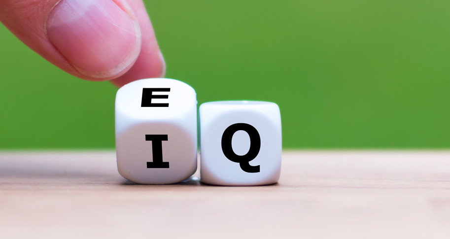 Dice with the letters "E," "I" and "Q"