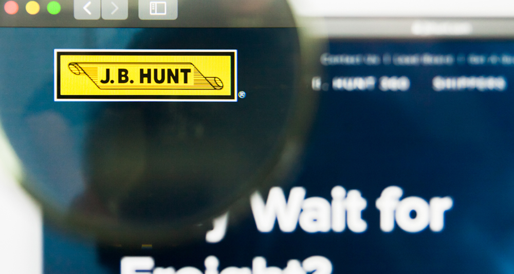 JB Hunt website with magnifying glass