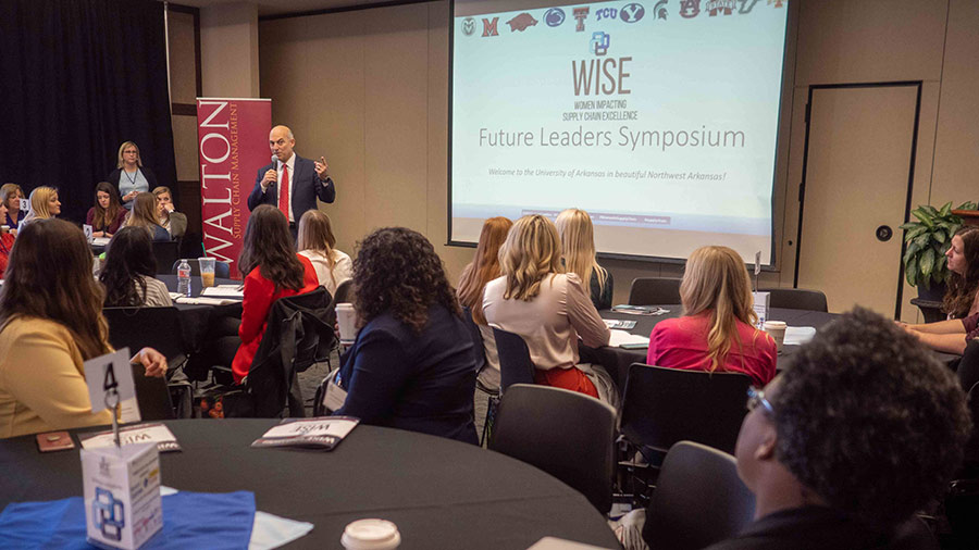 Mathew Waller speaking at the Women In Supply Chain Symposium